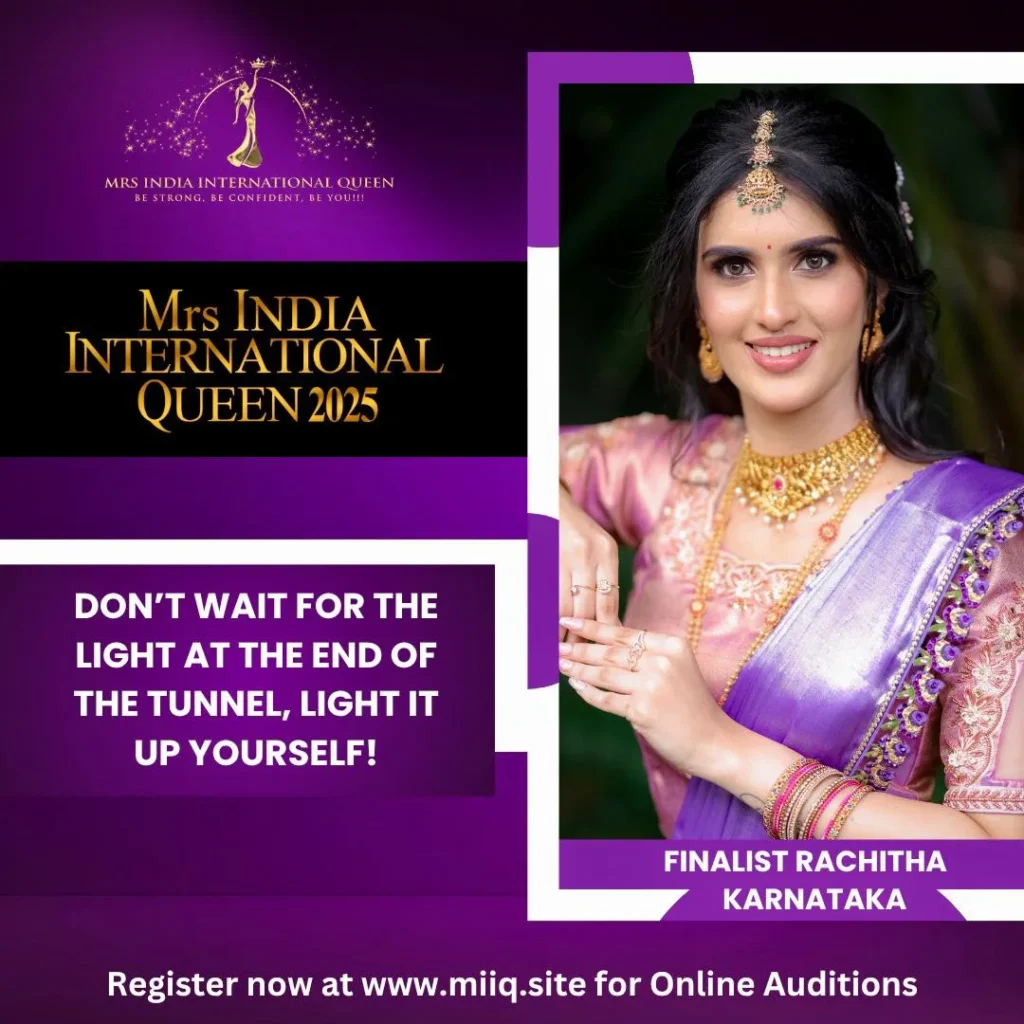 Mrs. Rachitha - finalist of Mrs India International Queen 2025