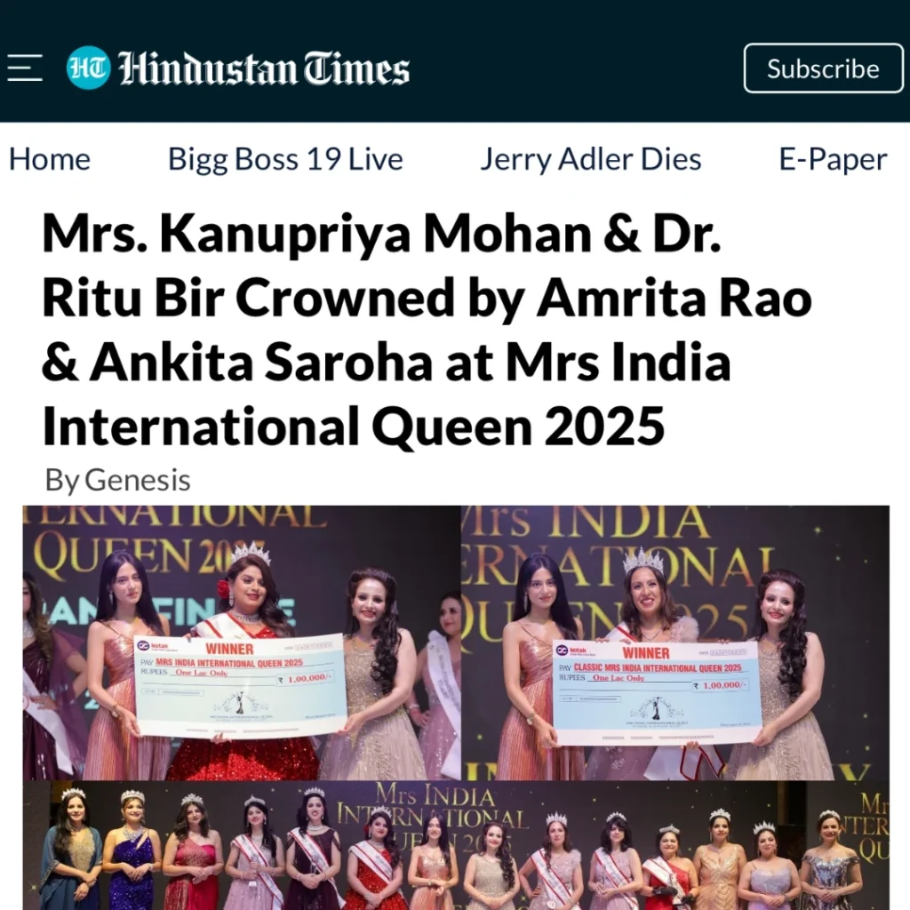 MRS INDIA 2025 IN HINDUSTAN TIMES