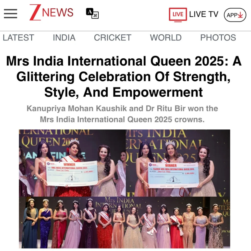 MRS INDIA 2025 IN ZEE NEWS