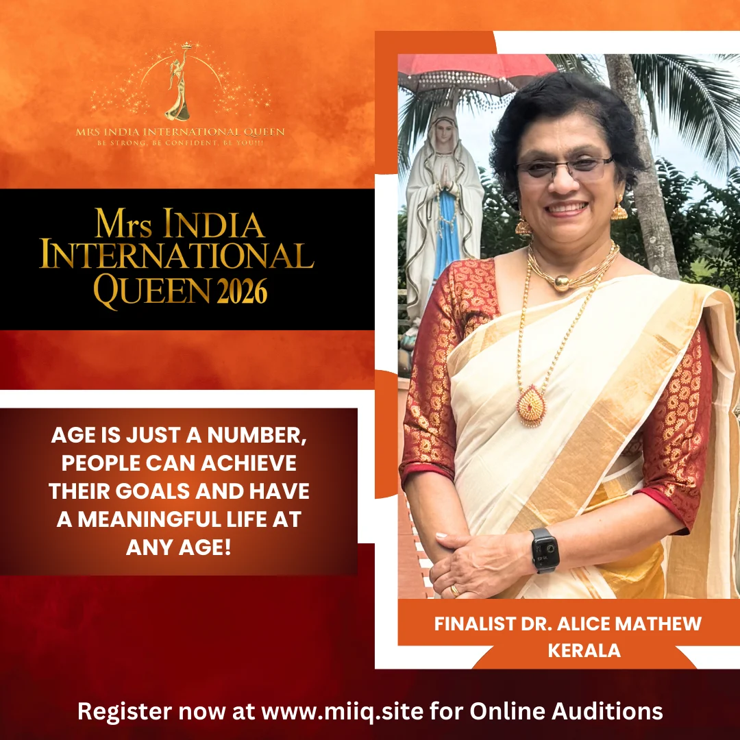 MRS INDIA INTERNATIONAL QUEEN FINALIST Dr. Alice Mathew