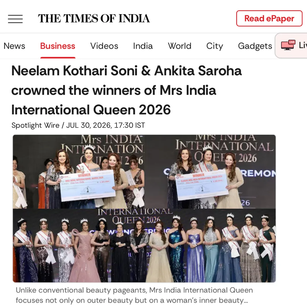 MRS INDIA 2026 IN THE TIMES OF INDIA